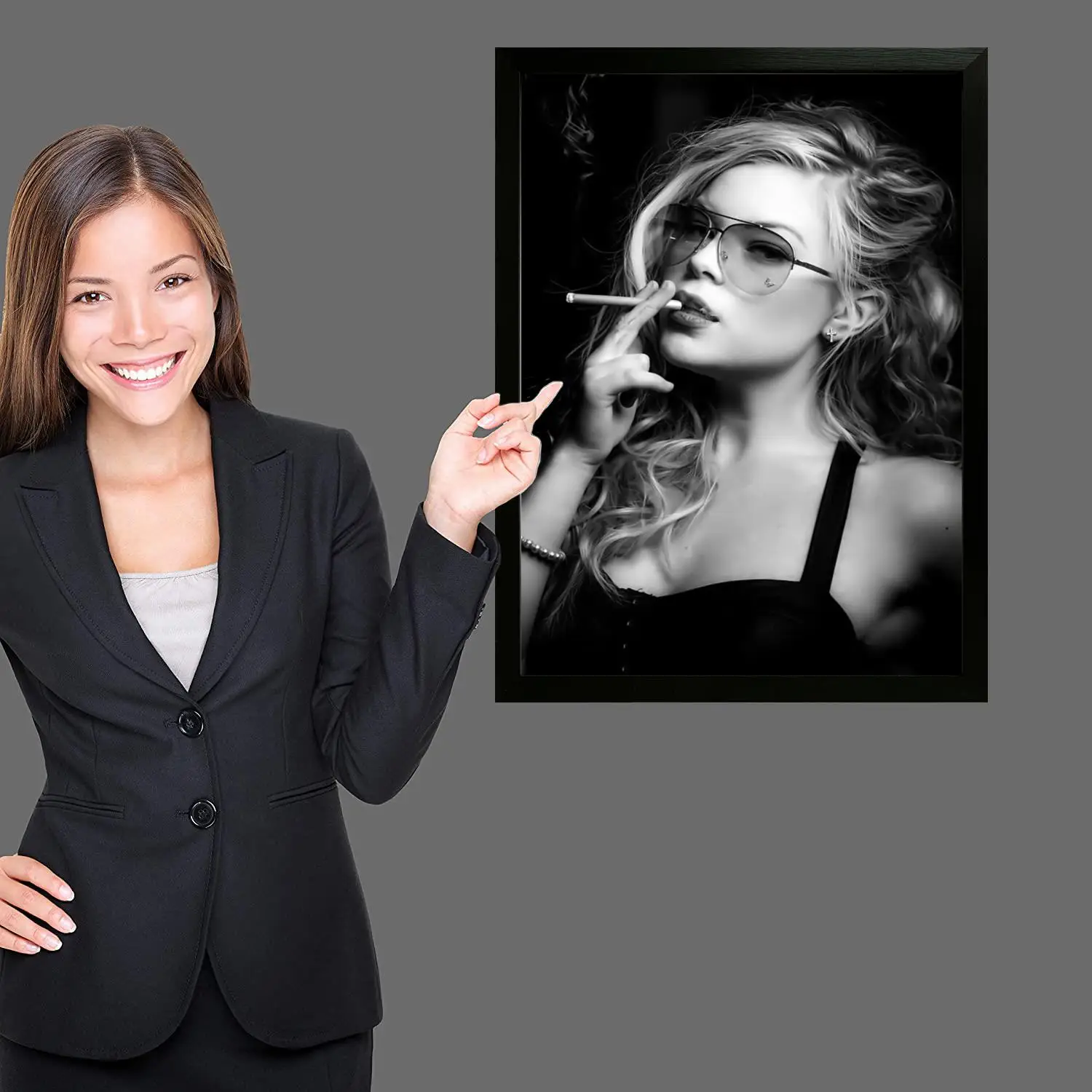 Женщина курящего холста художественный постер и настенное искусство печать с