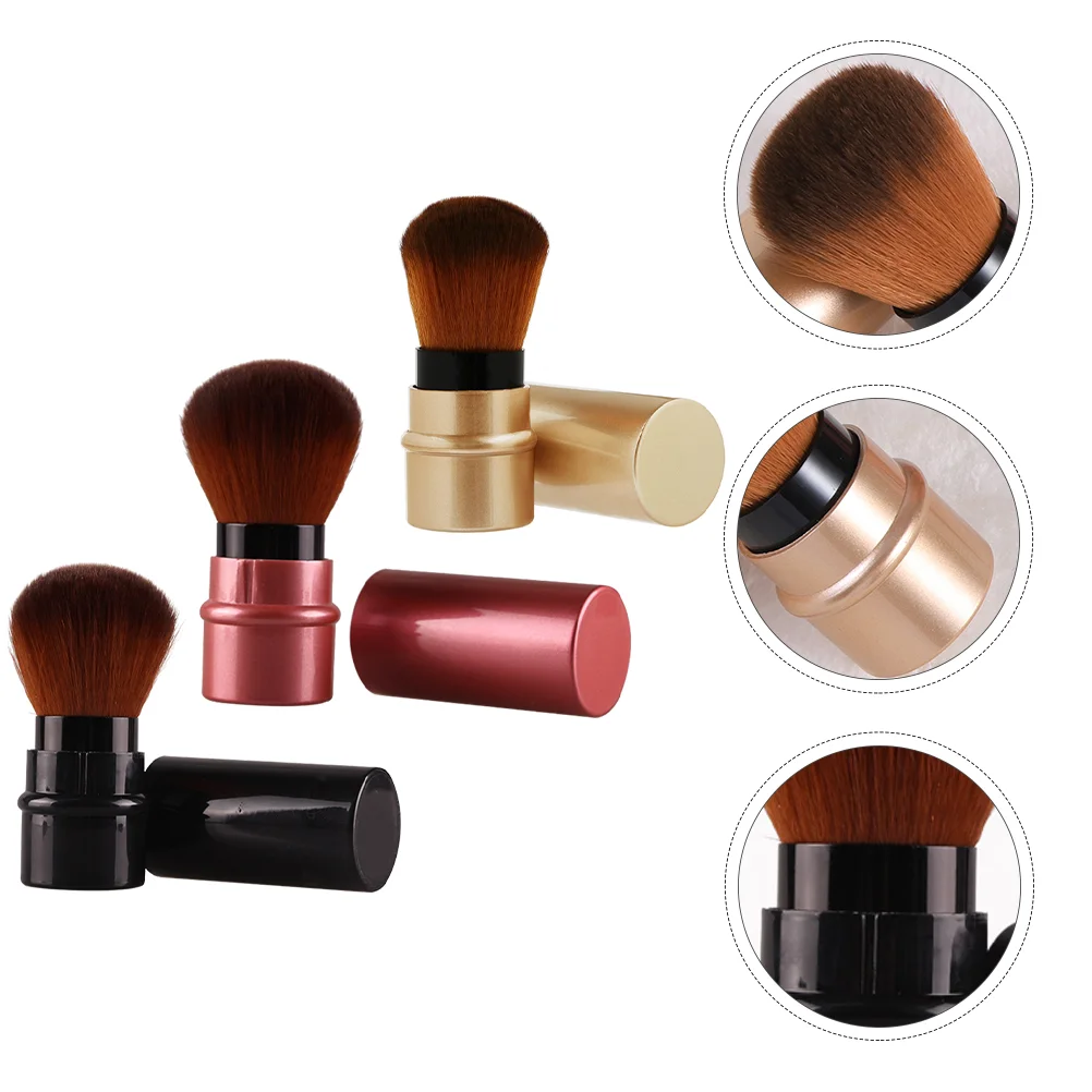 

3Pcs Portable Foundation Brushes Retractable Makeup Brushes Cosmetic Tools