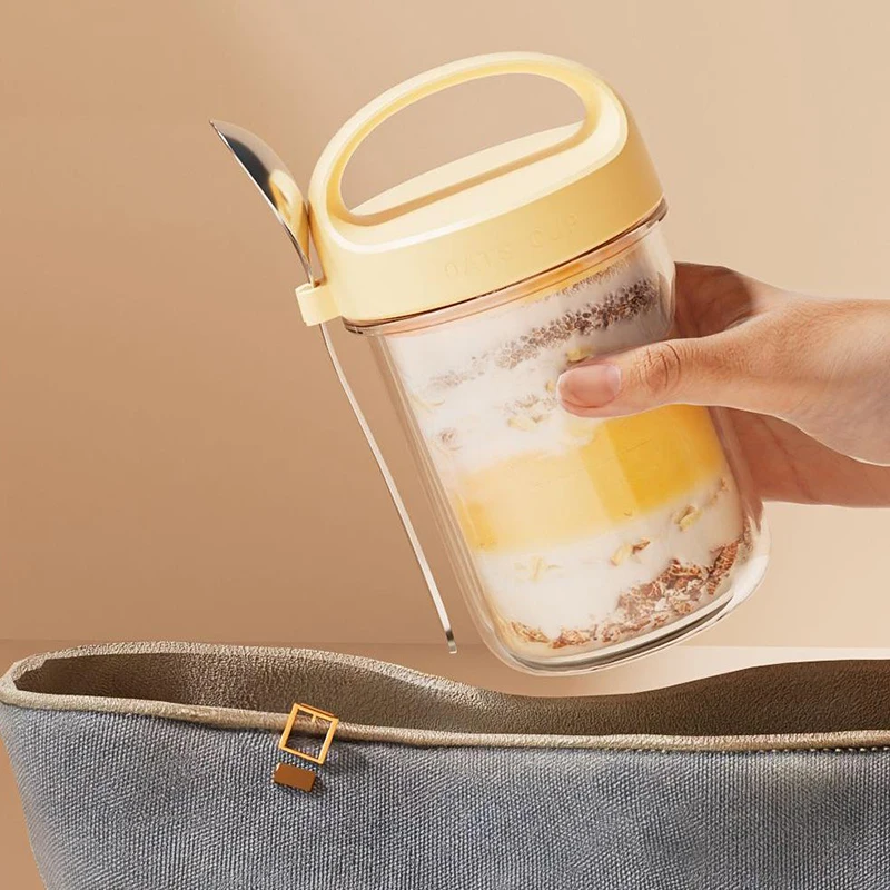 Женская салатная чашка для йогурта с крышкой и ложкой