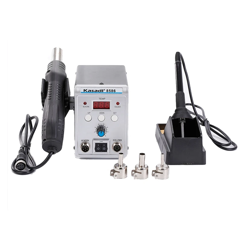 

Kasadi 8586 700W 2-In-1 LED Digital Display Hot Air Gun Solder Iron 220V Welding Repair Tool-Euplug Durable