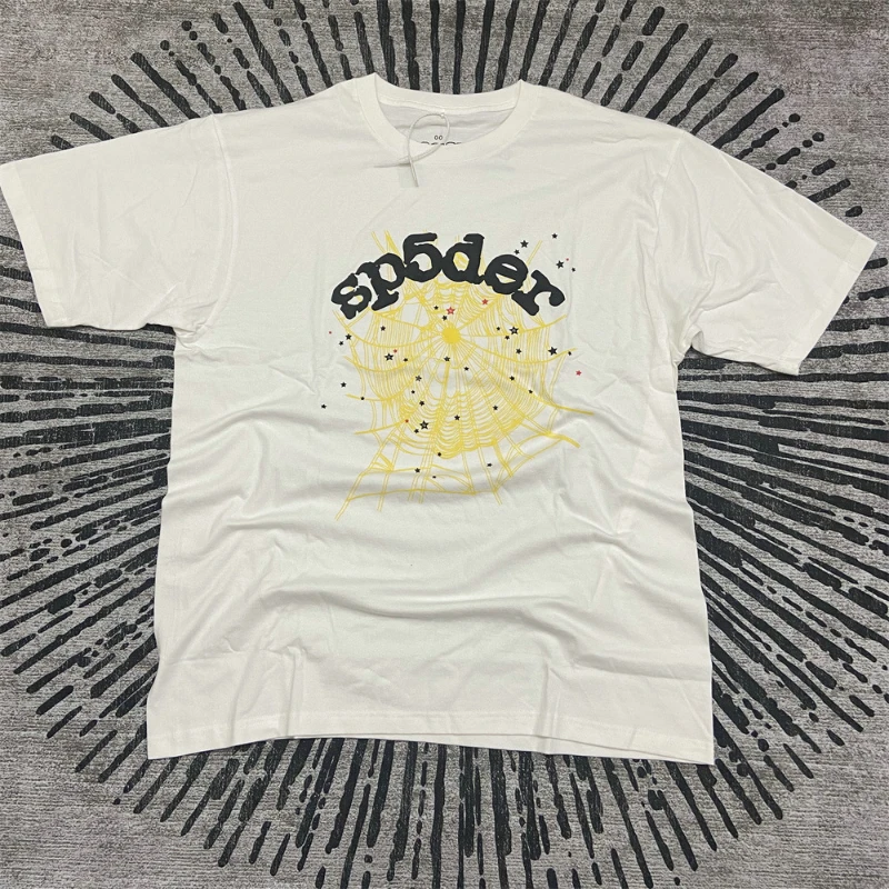 

Foaming Printing Sp5der 555555 Angel Number T Shirt Best Quality Men Women T-shirt Spider Web Graphic T Shirts Top Tees
