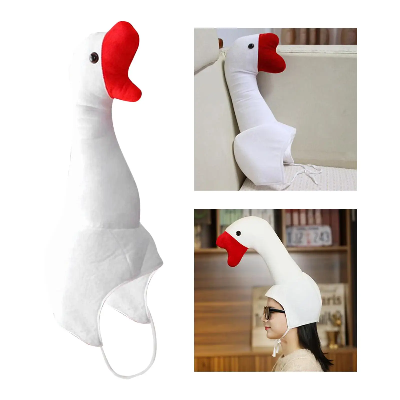 

Funny Winter Plush Goose Cartoon Costume Headgear for Adult Kid