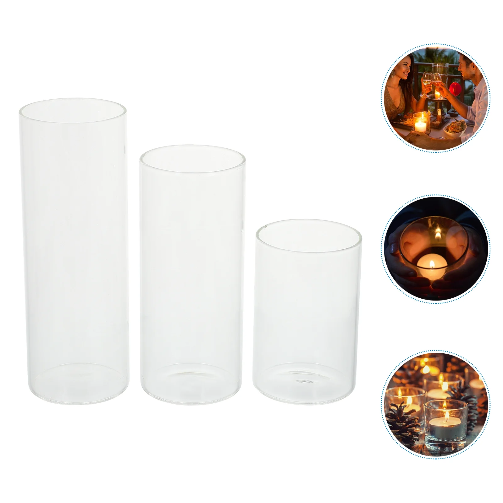 

3pcs Transparent Glass Candle Holders Candelabra Wedding Candle Cups Nordic Home Decor Wedding Glass Candelabra Candle Stand