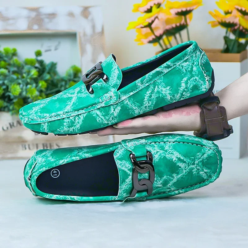 Модные мужские туфли большего размера 38–48 зеленые весенние деловые модельные