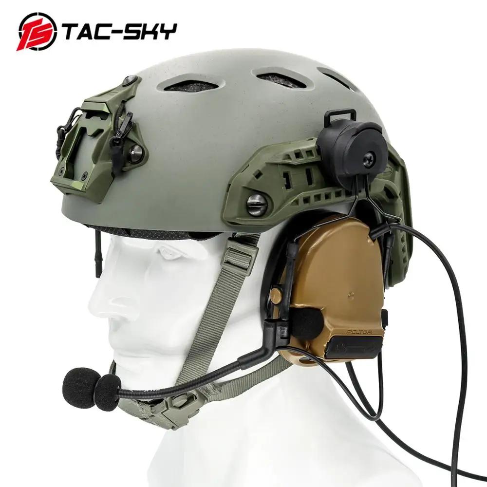 Military Tactics  helmet ARC OPS-CORE Helmet Track Adapter Headphone Bracket and Fast Action Core Helmet Rail Adapter - BK