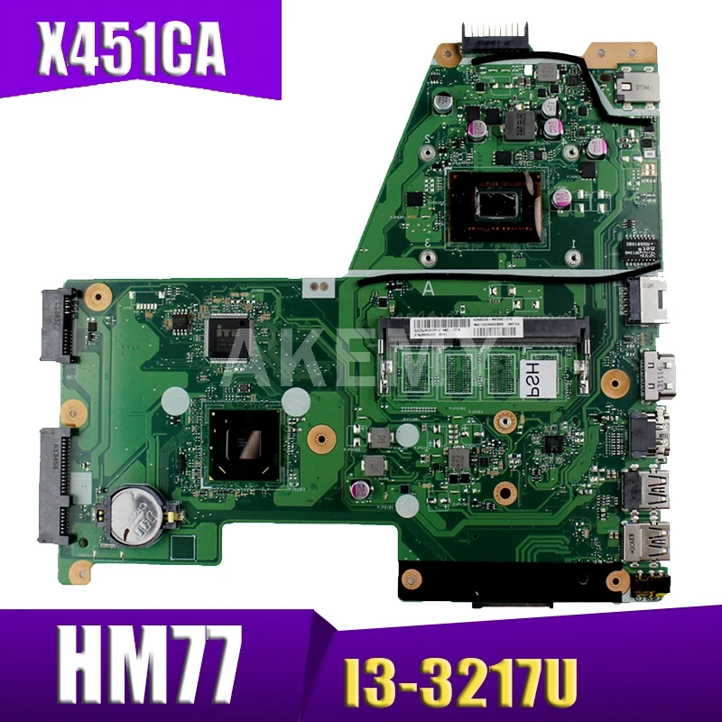 Материнская плата для ноутбука Akemy ASUS X451CA F451 F451C материнская REV.2.1 HM77 SR0N9 I3-3217U GMA HD 3000