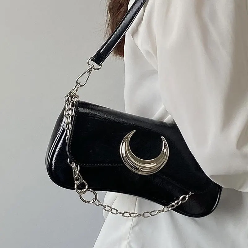 

Роскошные дизайнерские женские боковые сумки под подмышек, новинка 2023, модные трендовые сумки через плечо с надписью «Advanced Sense» замок в форме полумесяца, с французским стиком