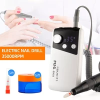 2 in 1 rechargeable electric nail drill machine 35000rpm nail drill pen apparatus manicure nail gel polisher with nail dryer