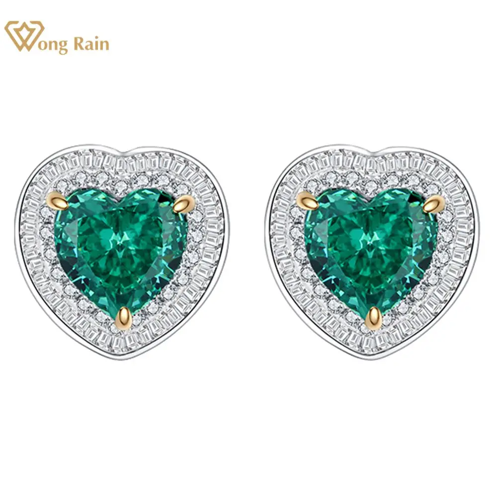 

Wong Rain 925 Sterling Silver Crushed Ice Cut Lab Sapphire Emerald Citrine High Carbon Diamonds Gemstone Earrings Fine Jewelry