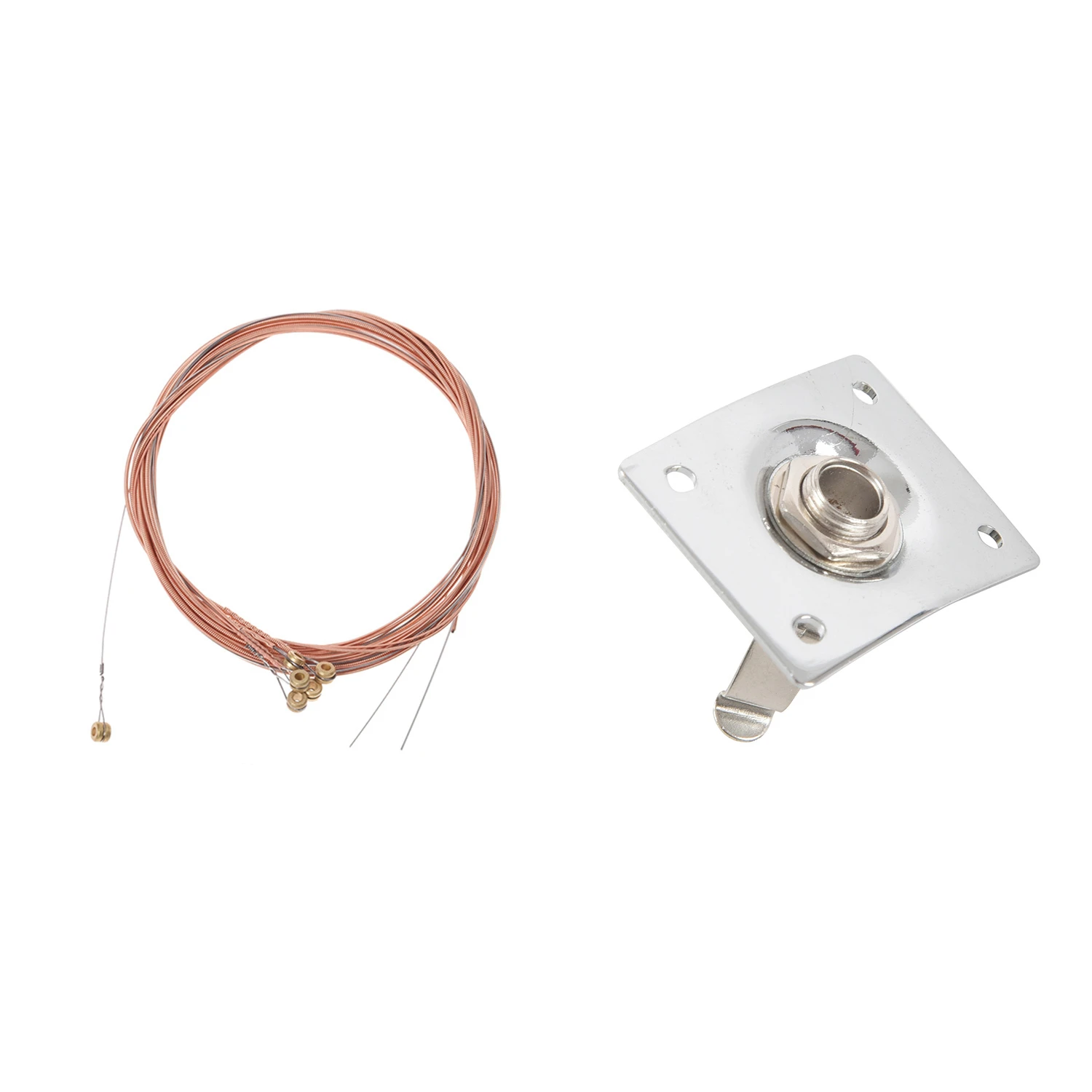 

2 комплекта запчастей для гитары: 1 комплект хромированной пластины, E-выход для электрогитары и 1 комплект струн для гитары из акустической с...