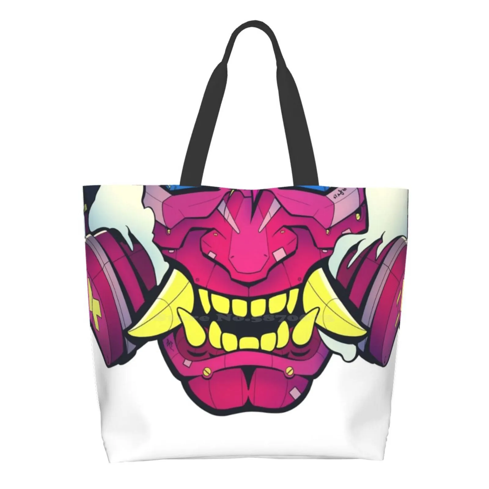 

Cbp S01 Reusable Household Tote Bags Storage Bags Mecha Oni Neon Punk Japanese Future Tech Sci Fi Scifi Anime Comic Futuristic