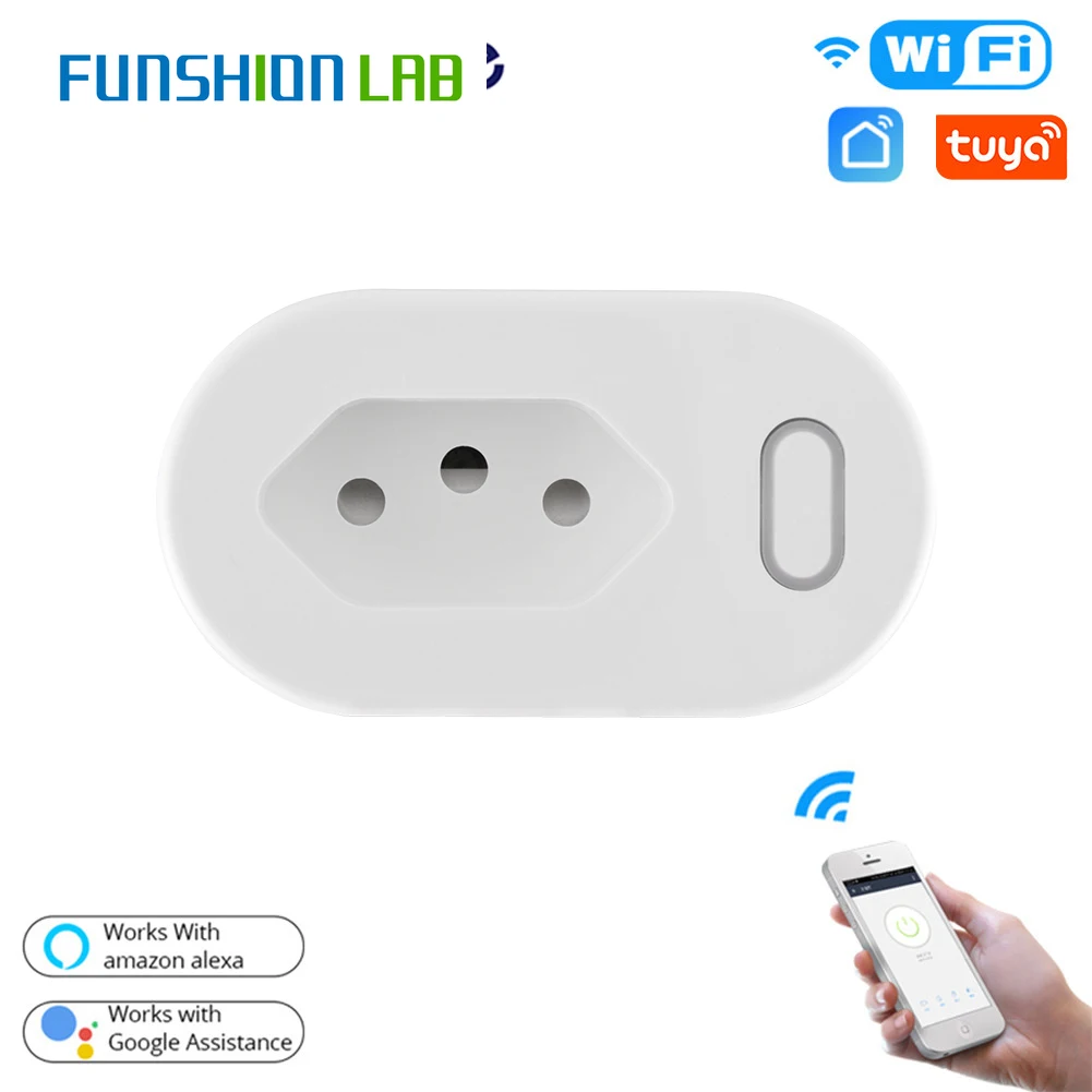 

Tuya 16A BR Standard Smart Plug with Power Monitor, Smart Life APP WiFi Smart Socket Works for Google Home, Alexa