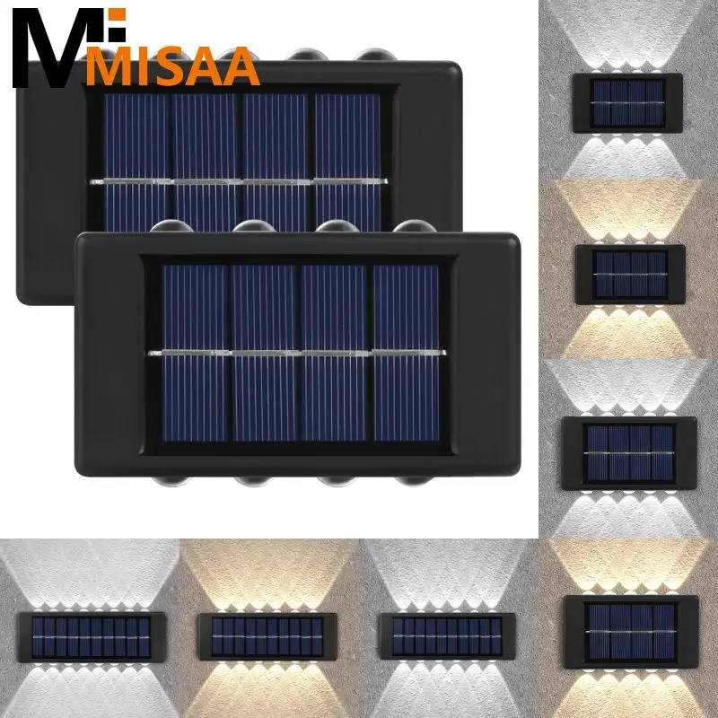 

Solar Lamps 8/10/12/16led For Garden Courtyard Street Outdoor Waterproof Balcony Decor Illuminate Home Decoration Wall Light