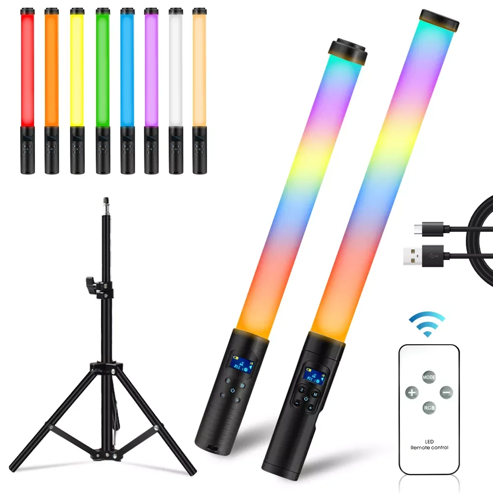 

Stick Fill Light Handhold LED Light Stick Wand with Tripod Stand Rechargeable Photography Lighting Colorful Speedlight