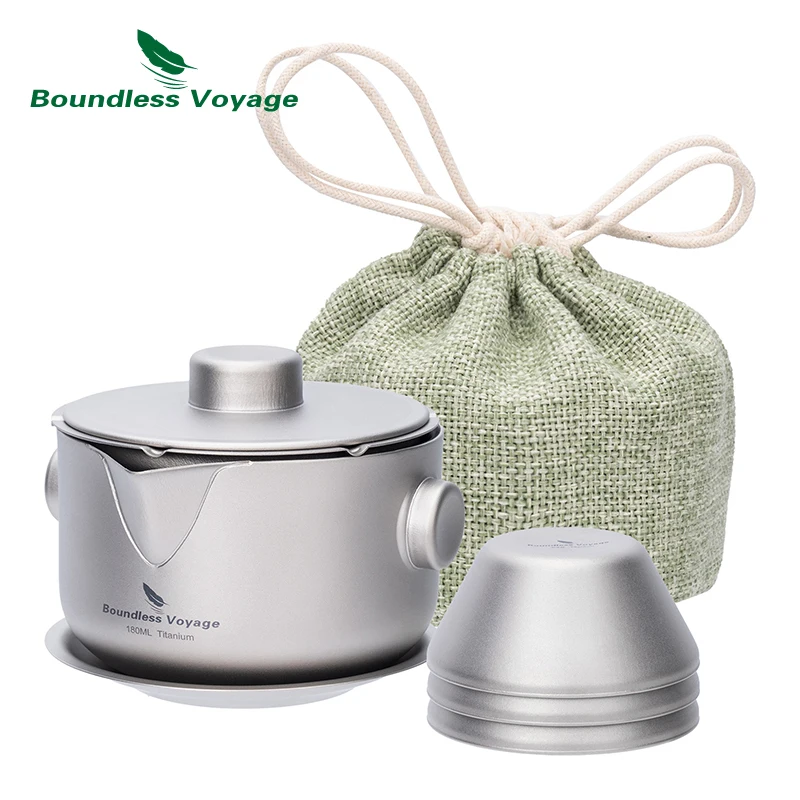 

Безграничный Voyage Titanium Gaiwan Чайник чашки двухслойный чайник с крышкой и фильтром Сверхлегкий Kungfu чайный набор штабелируемые кружки