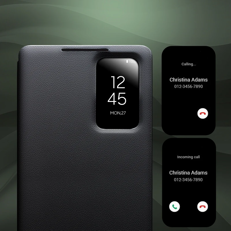 Фото Новые чехлы Qialino из натуральной кожи для Samsung Galaxy S26 S23 S24 Ultra Plus, легкий чехол для телефона с функцией Smart View для S25 Ultra №1