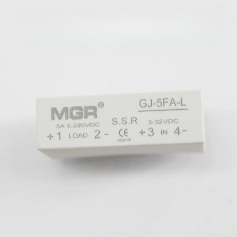 Фото GJ-5FA-L 5A Megger S.S.R. MGR Однофазное твердотельное реле с контактами, управление 24В DC, DC-DC №1