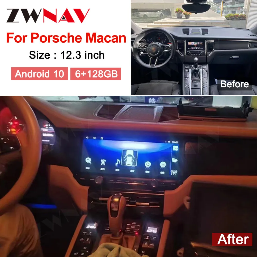 Автомобильный мультимедийный плеер 12 3 дюймов Android 10 для Porsche Macan 2011 2012 2013 2014 2015 GPS