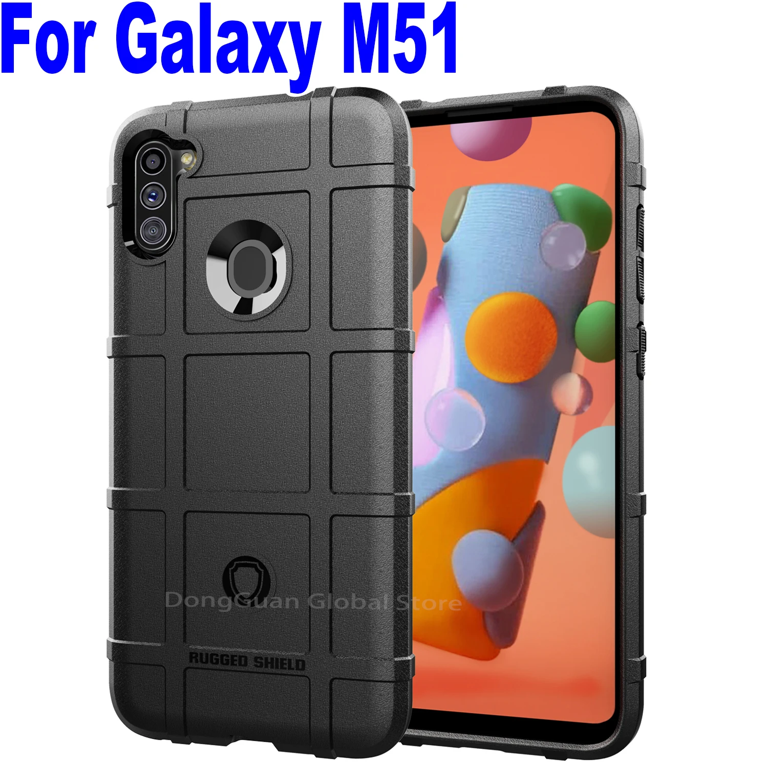 

Rugged Shield Shockproof Armor Case For Samsung Galaxy M51 SM-M515 Side-mounted Fingerprint Cover Shell Case