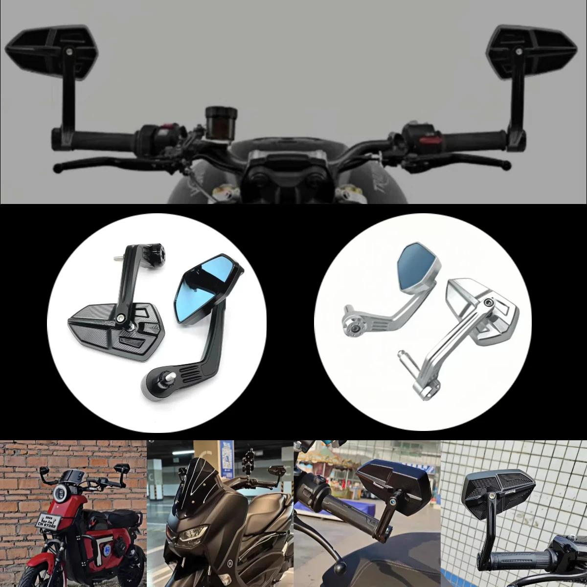 Мотоциклетное алюминиевое обожженное титановое боковое зеркало с ЧПУ заднего