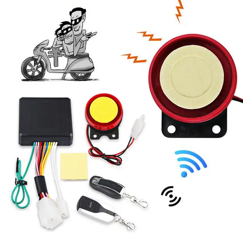 

Universal Scooter Anti-theft Security Alarm System 125db Motorcycle Alarm System Two-way With Engine Start Remote Keychain