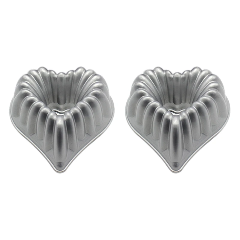 

2X Charlotte Heart Cake Pan,Aluminum Cake Mold DIY Baking Dessert Mousse Cake Kitchen Tool Non-Stick Baking Tray Tool