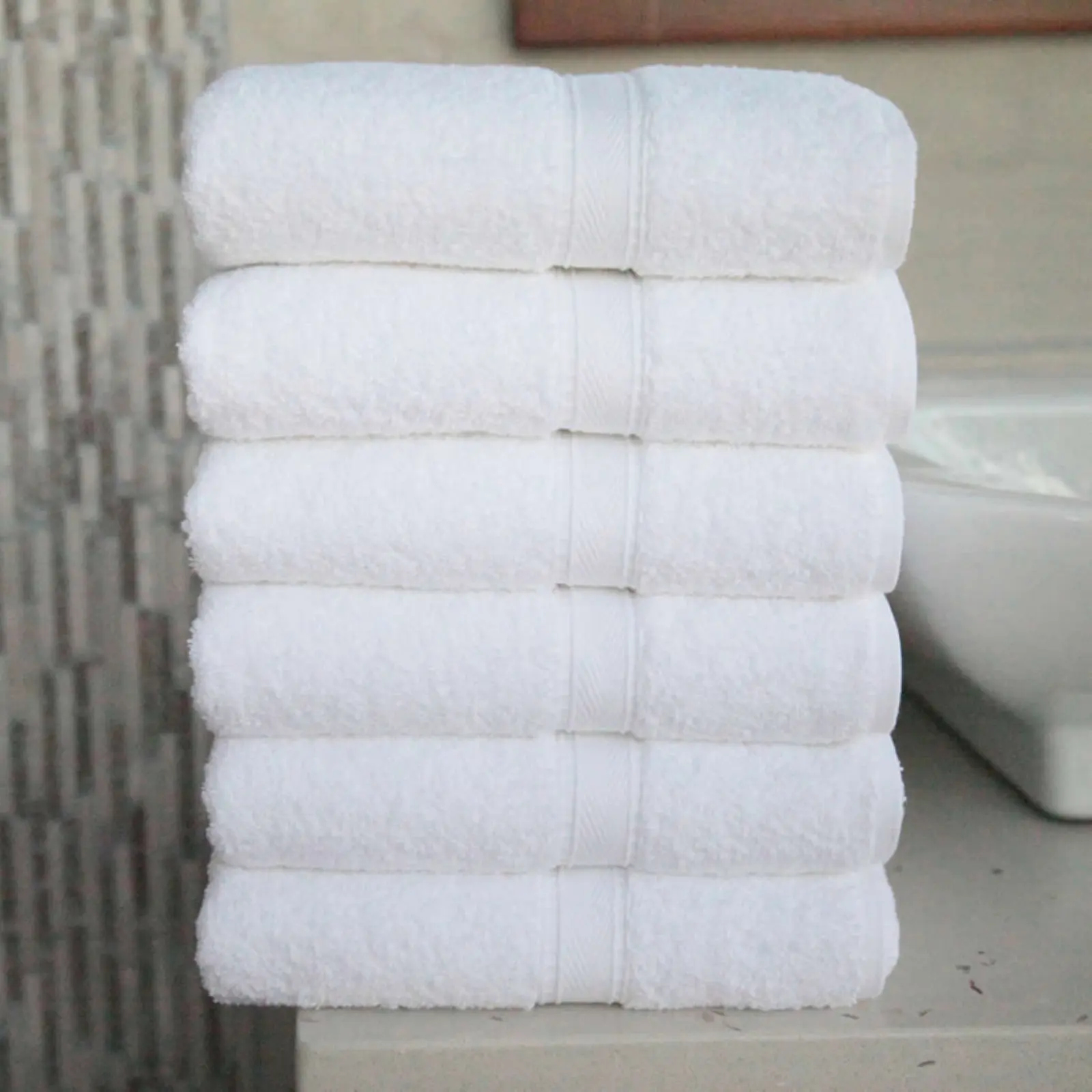 

Luxury Hotel & Spa 100% Turkish Cotton Hand Towels - Set of 6