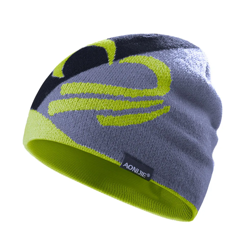 

Зимняя шапка для мужчин и женщин, вязаная шапка унисекс для велоспорта, бега, тянущаяся теплая шапка