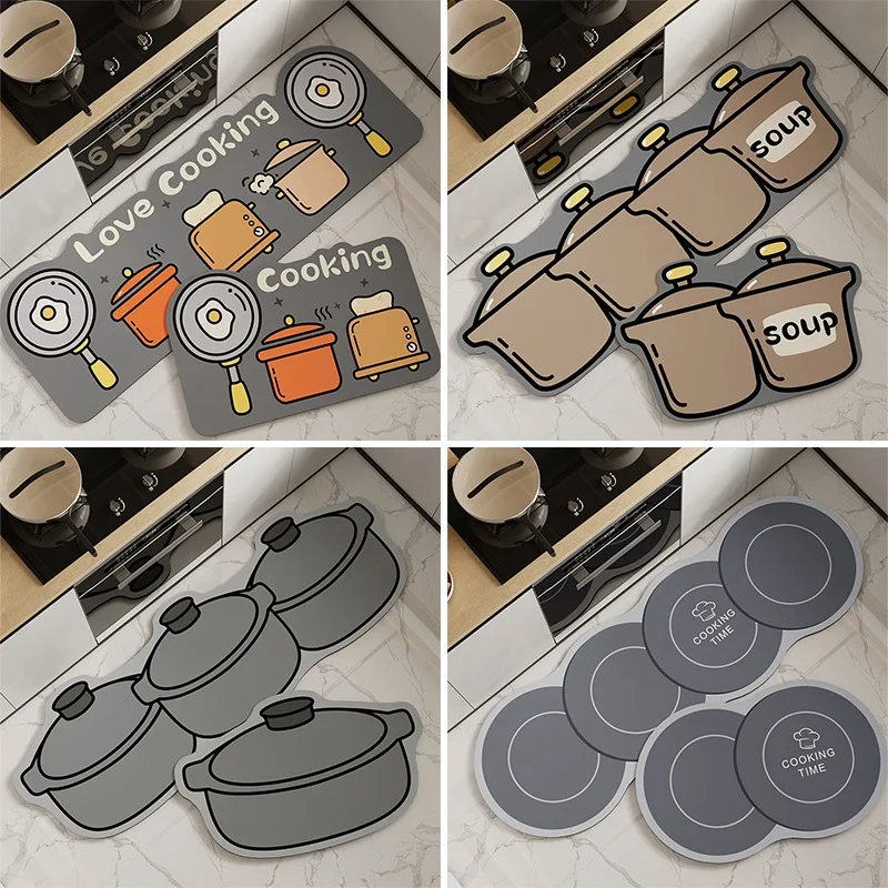 Мультяшный кухонный коврик для приготовления пищи длинные коврики ног