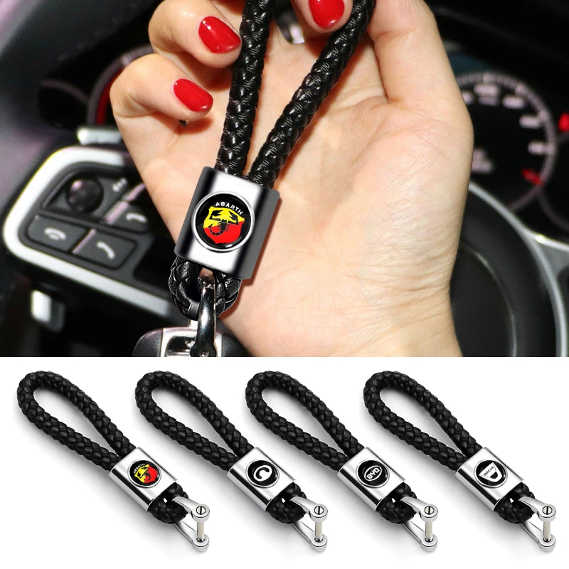 

New PU Leather Creative Keychain Metal Key Ring Man Gift for BMW M Nissan VW Toyota Mitsubishi Hyundai Skoda Peugeot AMG Honda