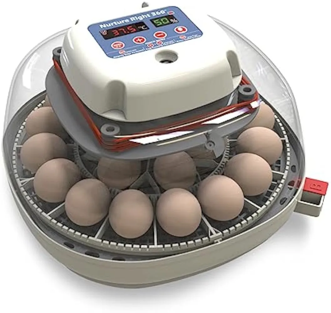 

Manna Pro Harris Farms Nurture Right Egg Incubator for Hatching Chicks - Holds 22 Eggs - Automatic Egg Turner with Temperature