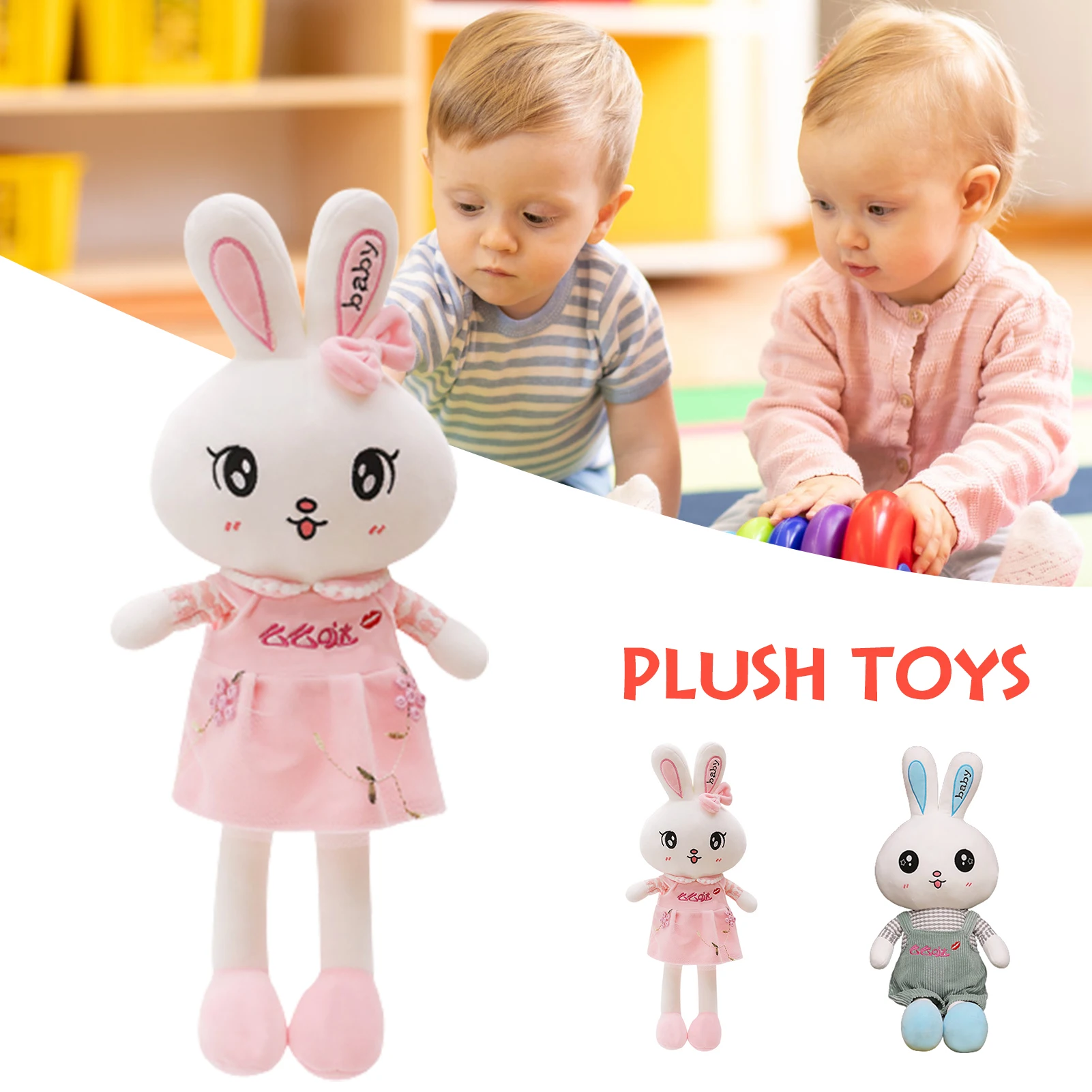 

Cartoon Rabbit Plush Toy Cute Hugging Body Pillow Plush for Children 55/75cm for Kids Stuffed Animal Toy AN88