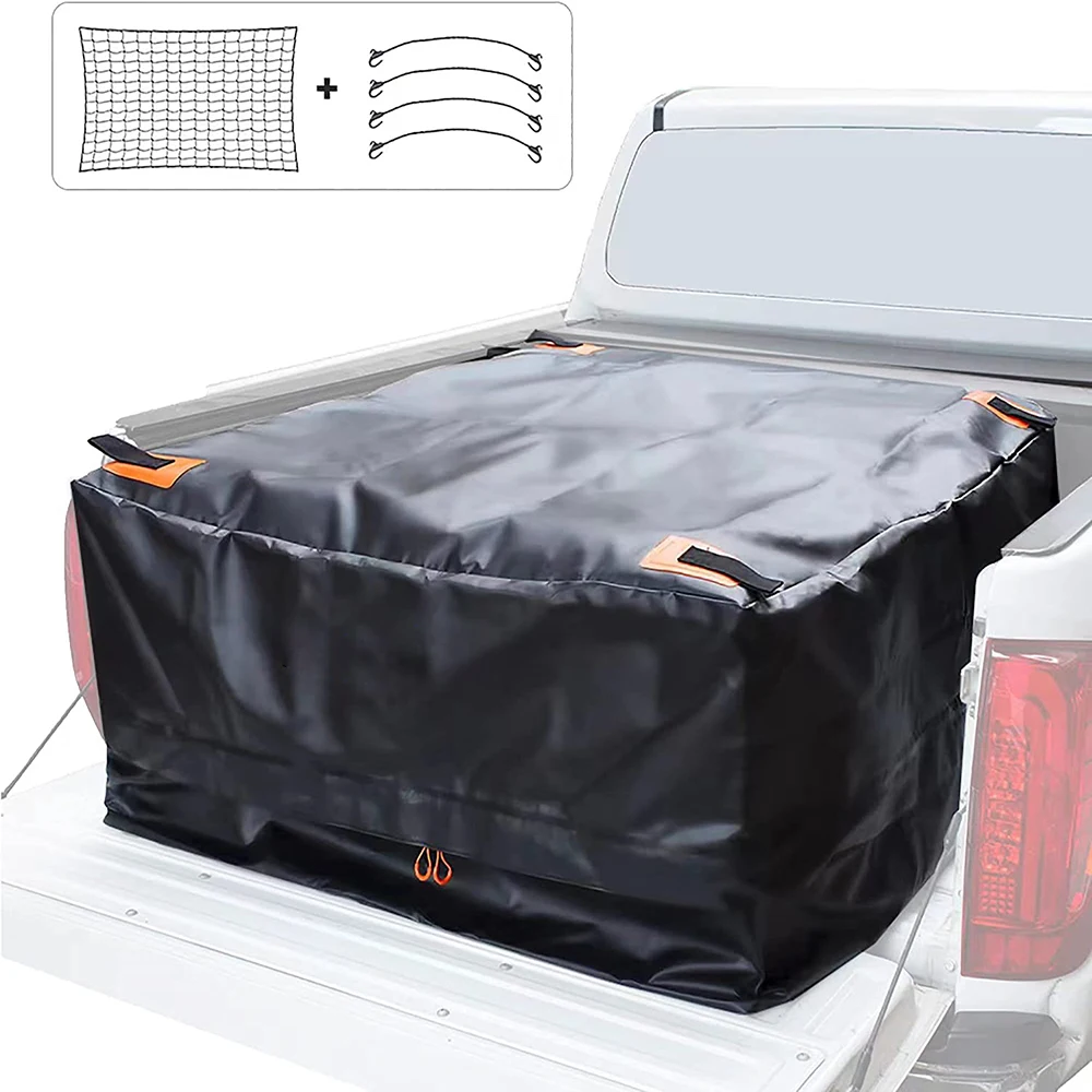 

Грузовая сумка для кровати с грузовой сеткой, 100% водонепроницаемая, повышенной прочности 600D, подходит для любого грузовика, размер 26 кубиче...