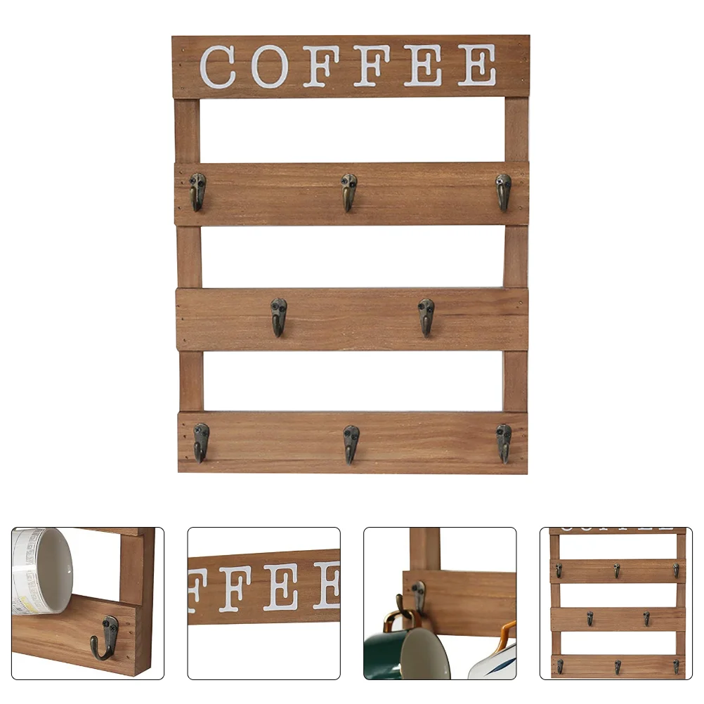 

Coffee Cup Holder Storage Wall Hanging Mug Hanger Water Rack Organizer Drying Hook Bar Counter