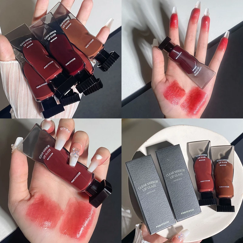

Black Mirror Water Lip glaze High Gloss Moisturizing Sexy Red Lip Color Lipstick Makeup Lasting Color Non-stick Cup Lip Gloss