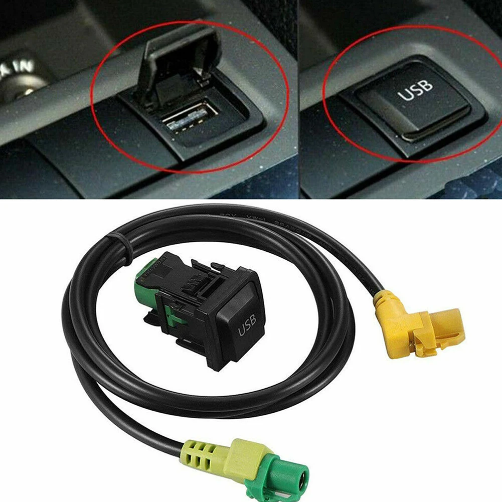 

USB Car Switch Socket With Cable For RCD510 RCD310 For Volkswagon Golf MK5 MK6 OEM L5KD035726A USB Switch Cable Car Accessories