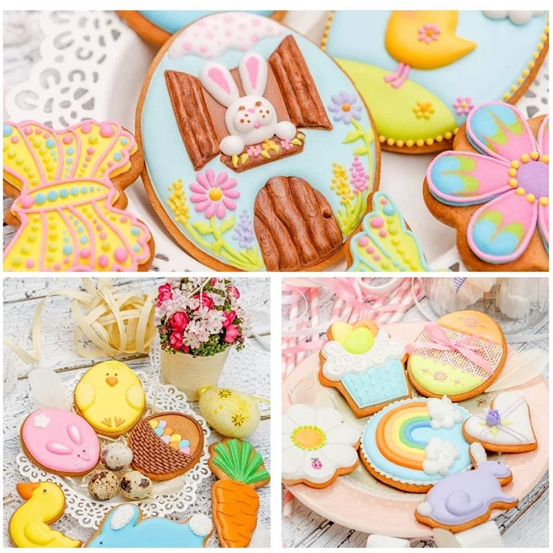 5 Pieces Cookie Cutters Easter Set Stainless Steel Biscuit Cookies |