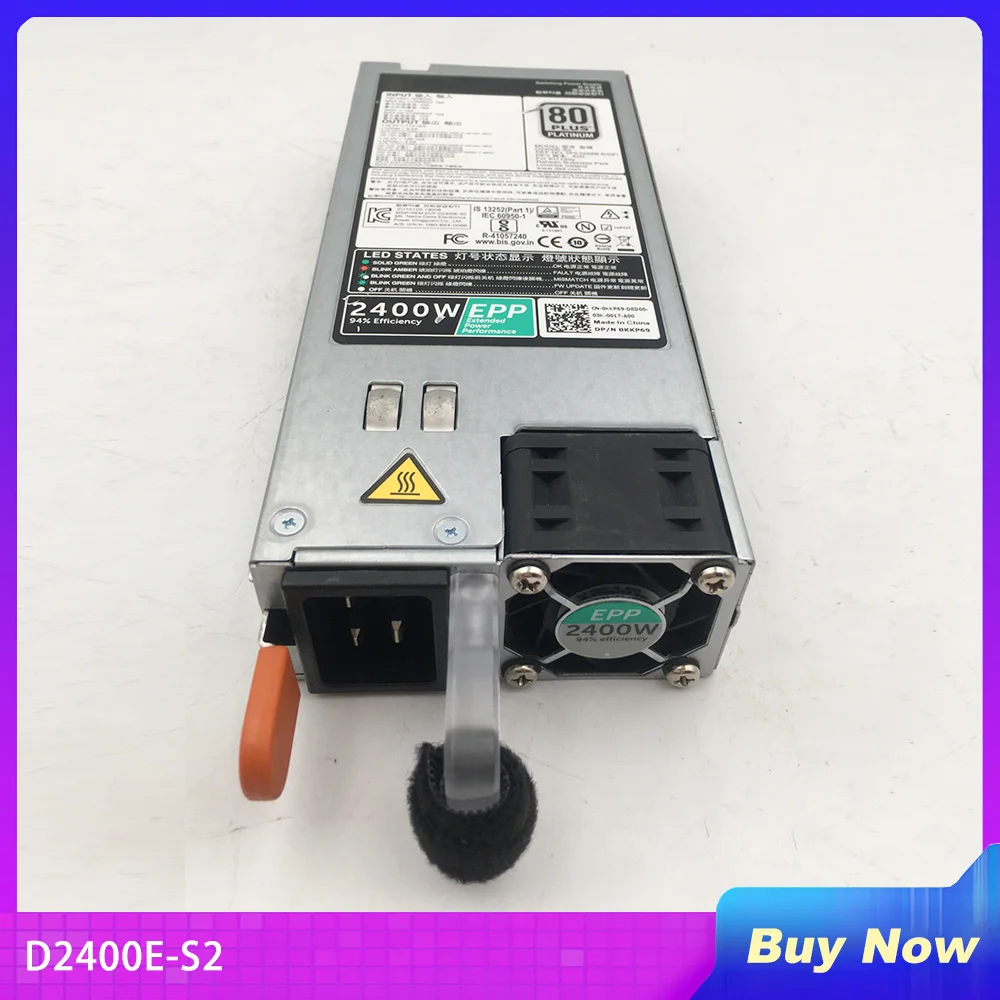 

D2400E-S2 For DELL Switching Power Supply DPS-2400BB B KKP69 0KKP69 2400W 80PLUS PLATINUM EPP 94% Efficiency