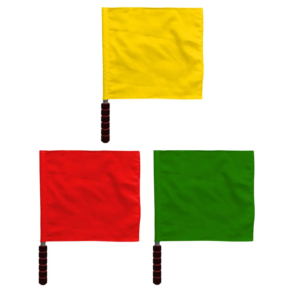 

3 шт. сигнальные флаги оранжевый футбольный мяч дорожный флаг водительский ручной судейский флаг из нержавеющей стали