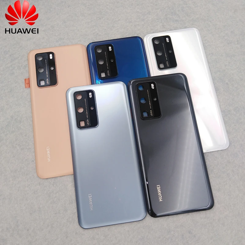 

Original Huawei P40 Pro Back Glass Cover Rear Door Housing Battery Case Replacement Parts For Huawei P 40 P40Pro With Camera Len