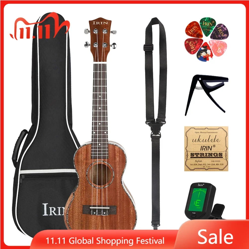 

IRIN 23 Inch Ukulele 4 Strings Hawaiian Guitar Mahogany Body Guitarra Ukulele With Bag Strings Tuner Guitar Parts & Accessories