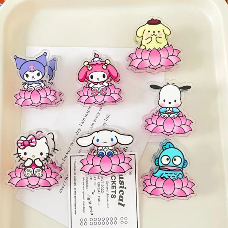 

Милый Sanrio Hellokitty Kuromi Mymelody Cinnamoroll погремушка pompurin, зажим для запечатывания, искусственные подарки, игрушки для девочек