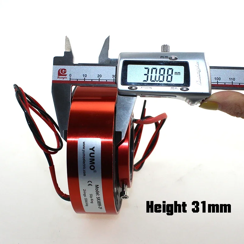 Yumo SR3899-2P отверстие 38 мм 2 провода вращающееся скользящее кольцо через