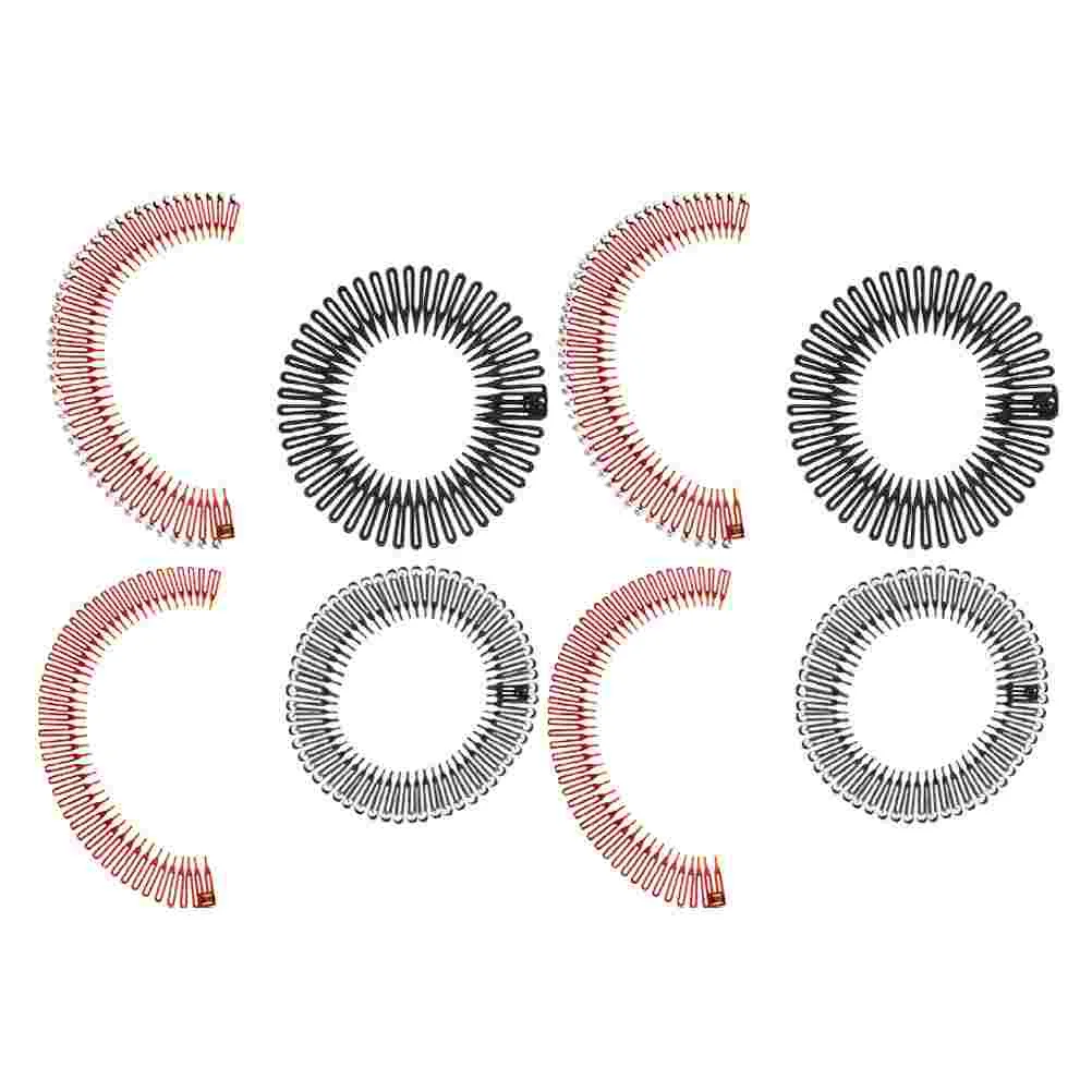 

8PCS Flexible Hair Combs Thin Headband Spring Headband Comb Flexible Plastic Circle Headband Creative Headwear