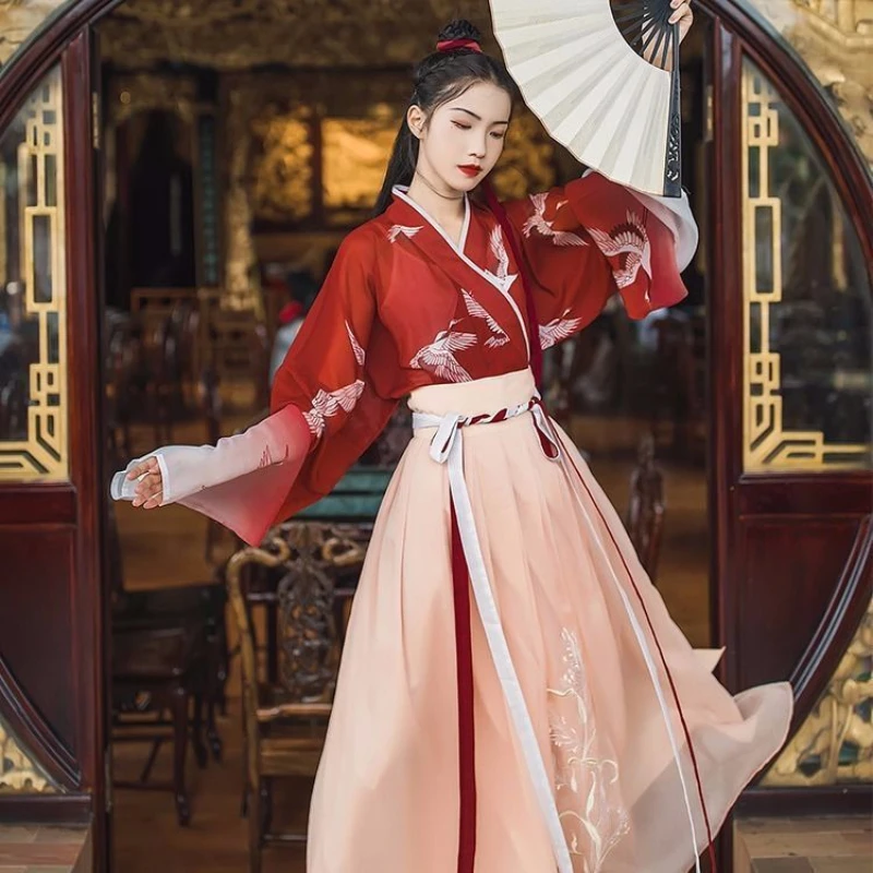 

Hanfu Ancient Chinese Costume Han Element Style Traditional Clothing for Women Asian Dress Girl Gules Skirt Suit Cosplay Vestido