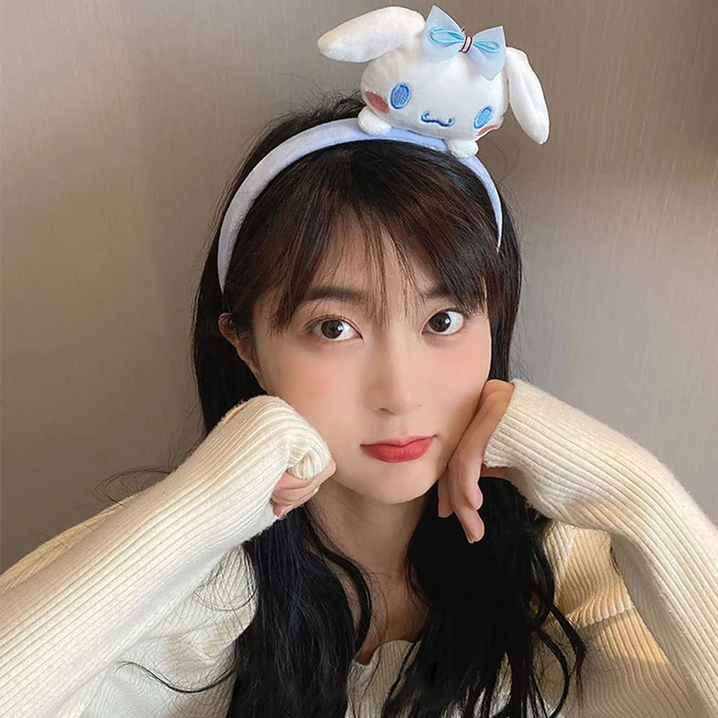 Sanrio My Melody Повязка Для Волос Kuromi Cinnamoroll Аниме Милый Плюшевый Головной Убор