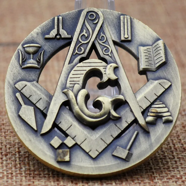 

Metal Hollow Medallion Masonic Relief Craft Challenge Coin Replica Coin