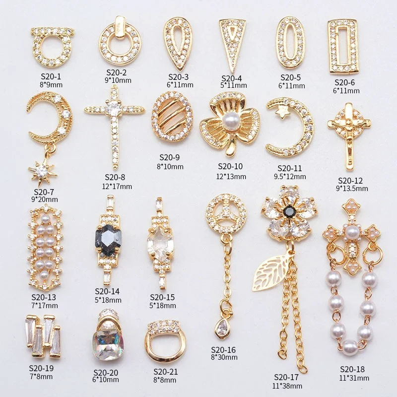 

10pcs/lot, 3d Nail Art Zircon Micro Set Sparkling Diamond Pendant Nail Decoration Nail Accessories For Nail Tips