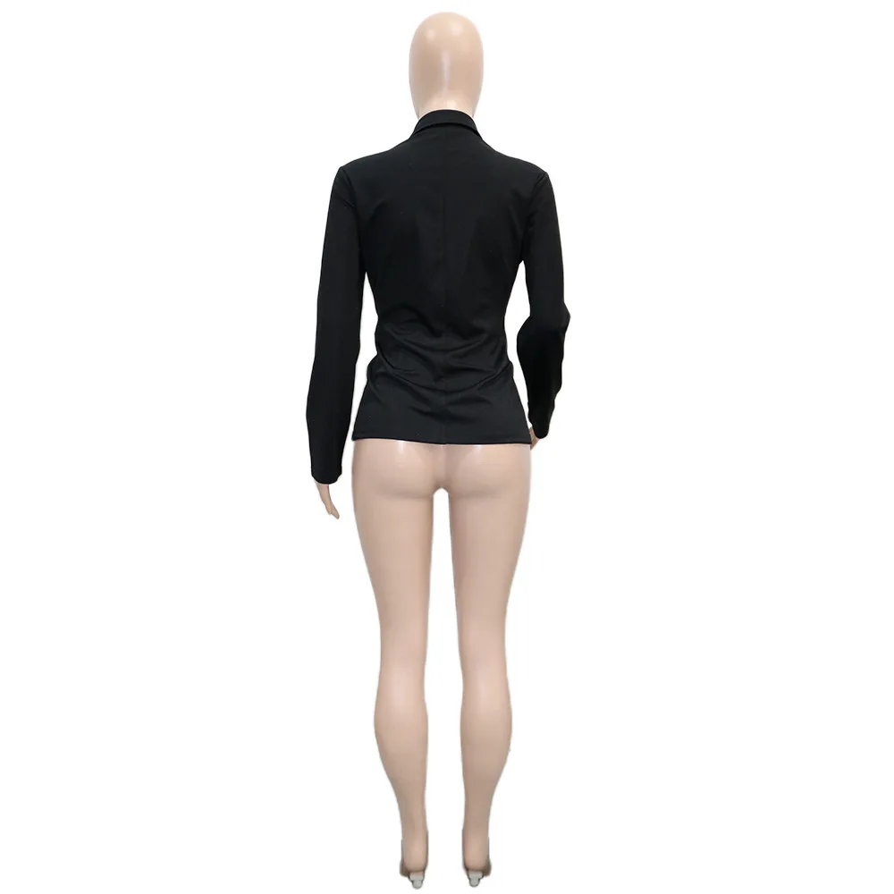 2022 Модный повседневный пиджак на бретельках Женский однотонный облегающий