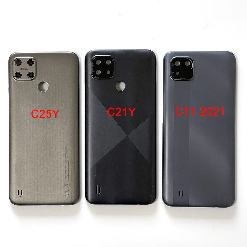

Original For Oppo Realme C21Y Battery Cover C25Y Battery Housing For Realme C11 2021 RMX3231 Back Cover+Carame Frame Sticker
